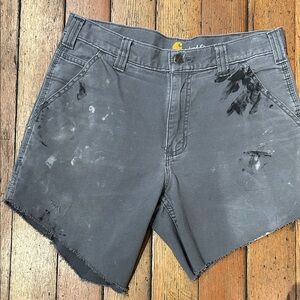 Carhartt cutoff distressed women’s shorts.